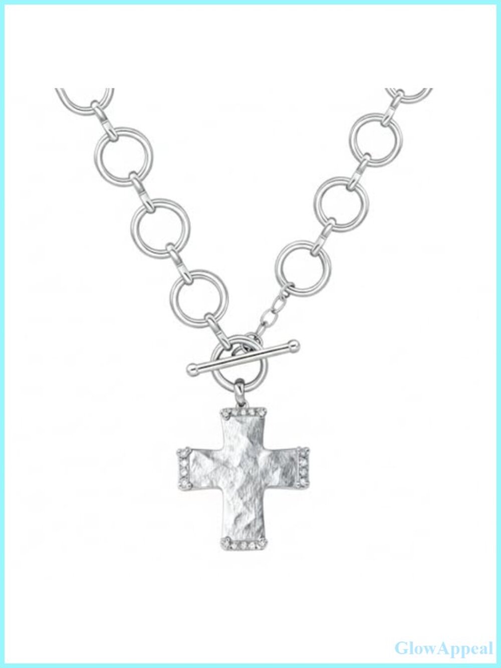 Chunky Cross Necklace 925 Sterling Silver Pendant Copper Chain Statement